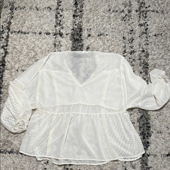 ASOS Cream Blouse with Lace Detail - Picture 7 of 9
